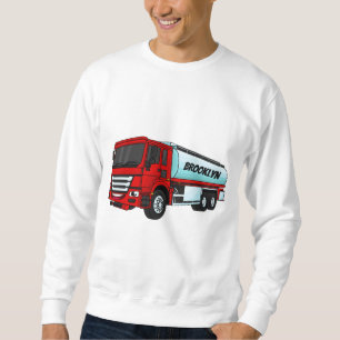Tanker truck fuel transport cartoon illustration sweatshirt