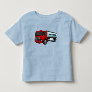 Tanker truck fuel transport cartoon illustration toddler t-shirt
