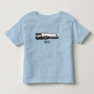 Tanker truck fuel transport cartoon illustration toddler t-shirt