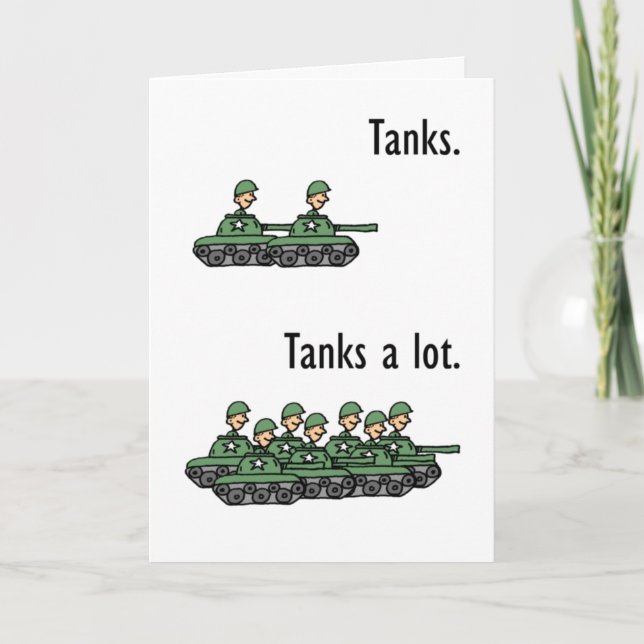 Tanks A Lot Armed Forces Day Card (Front)