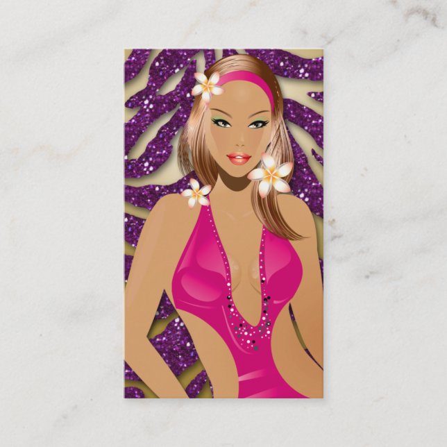 Tannage Carte de visite Sparkle Zebra Purple Gold (Devant)