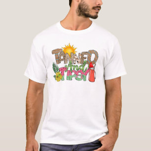 Tanned and Tipsy   Fun Summer Party Design T-Shirt
