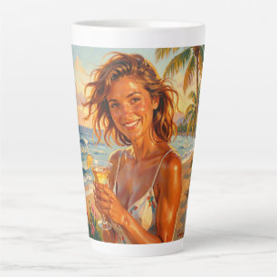 Tanned and Tipsy Party Vibe Beach Glow Art Latte Mug