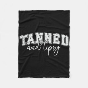 Tanned And Tipsy Summer Beach Vibes  Fleece Blanket