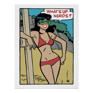 Tanned Beach Bunny Bikini Girl • What's Up Nerds?  Poster