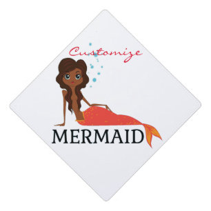 Tanned Brunette Mermaid Thunder_Cove Graduation Cap Topper