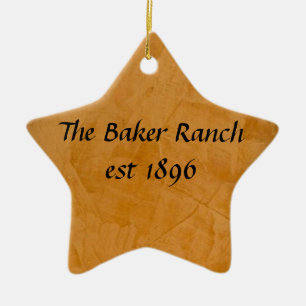 Tanned Leather Ceramic Ornament