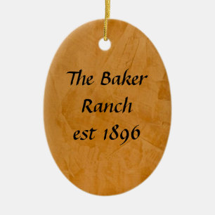 Tanned Leather Ceramic Ornament