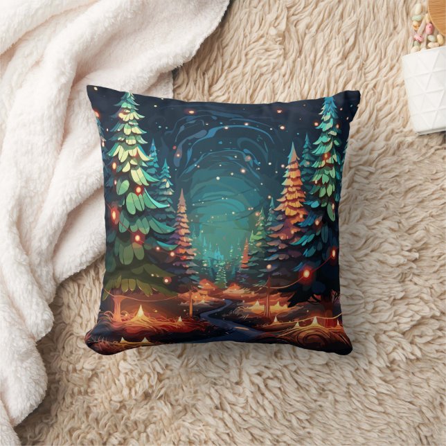 Tannenbaum Radiance Throw Pillow (Blanket)