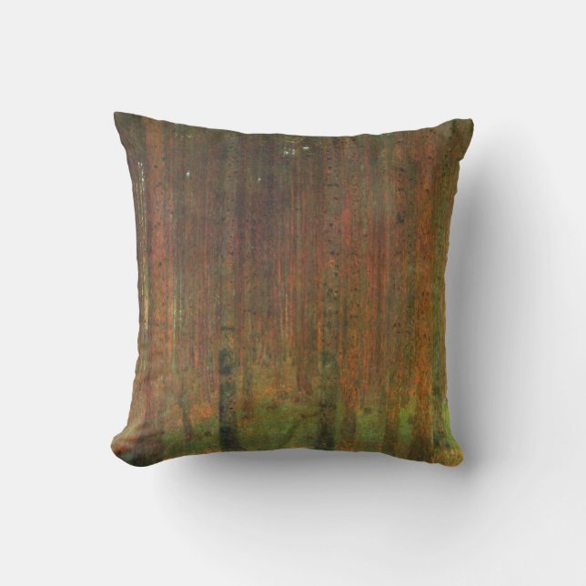 Tannenwald II by Gustav Klimt Throw Pillow (Front)