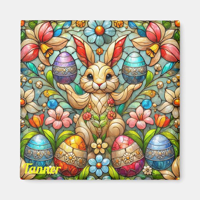 TANNER ~ Easter Bunny and Eggs ~  Magnet (Front)