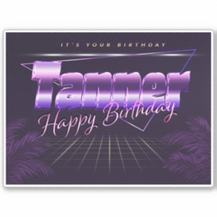Tanner Name First name lila retro Sticker Birthday