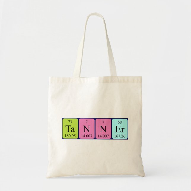 Tanner periodic table name tote bag (Front)