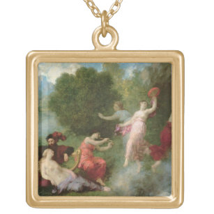 Tannhauser on the Venusberg, 1864 (oil on canvas) Gold Plated Necklace