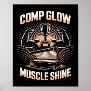 Tanning Bed Comp Glow Fitness Buffs Athletes Men T Poster