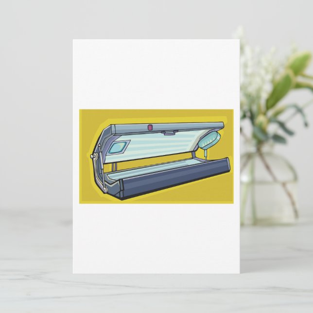 Tanning Bed Retro Spa Invitation (Standing Front)