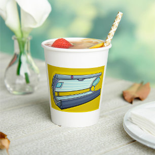 Tanning Bed Retro Spa Paper Cups