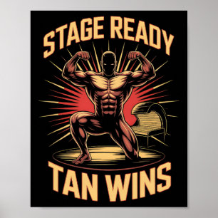 Tanning Bed Stage Ready Bodybuilders Fitness Men T Poster