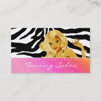 Tanning Business Card Pink Orange Blonde Dark