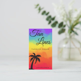 Tanning Salon Beach Sunset Palm Tree Business Card