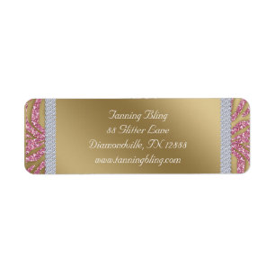Tanning Salon Glitter Zebra Pink Gold