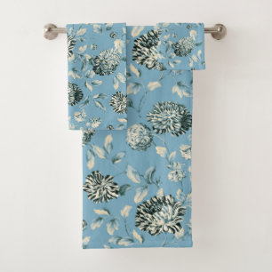 Tansy bleu Toile floral vintage moderne de