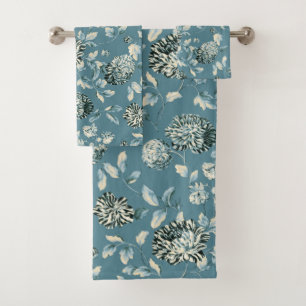 Tansy bleu turquoise Toile floral vintage moderne