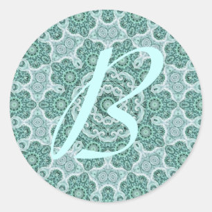 Tantalizing in teal initial classic round sticker