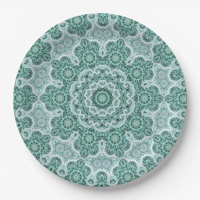 Tantalizing in teal paper plate (Front)