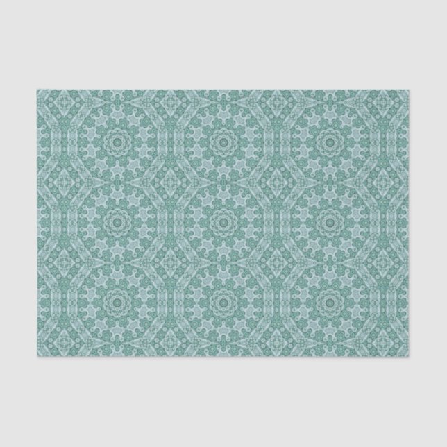 Tantalizing in teal tissue paper (Front)