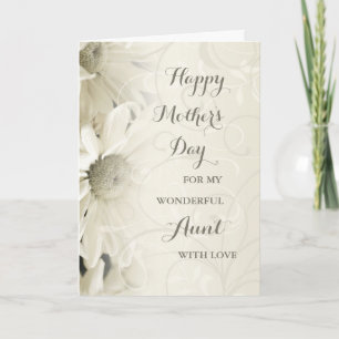 Tante florale blanche Bonne carte de fête des mère