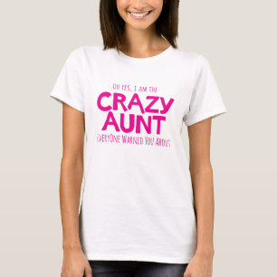 Tante folle avertissant le T-shirt typographique