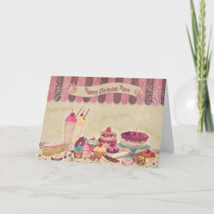 Tante - Gâteaux et sucreries de carte d'anniversai