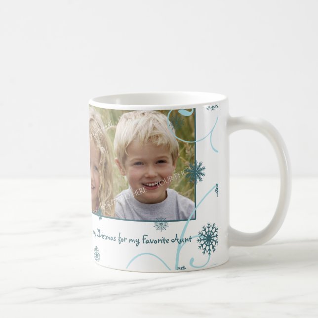 Tante Mug de Joyeux Noël de flocons de neige (Droite)