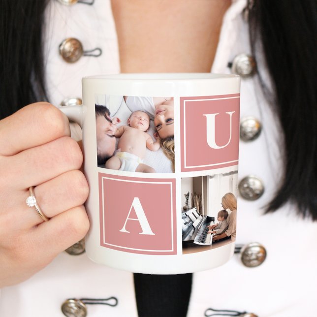Tante Photo Collage Personnalisé Géant Café Mug (Créateur téléchargé)