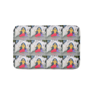 tantric mermaids against seashell bath mat