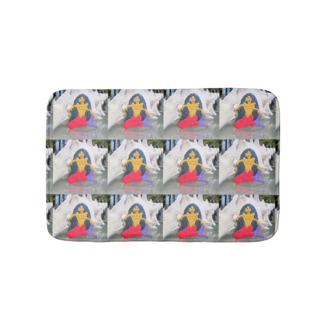 tantric mermaids against seashell bath mat (Front)