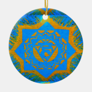 tantric star and buddha ceramic ornament