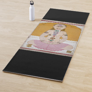 Tantric yogi showing chakras and kundalini yoga mat