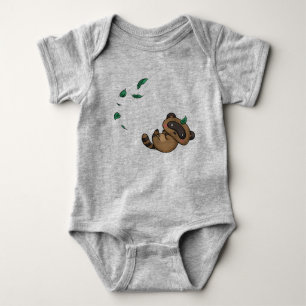 Tanuki and Leaves Baby Bodysuit