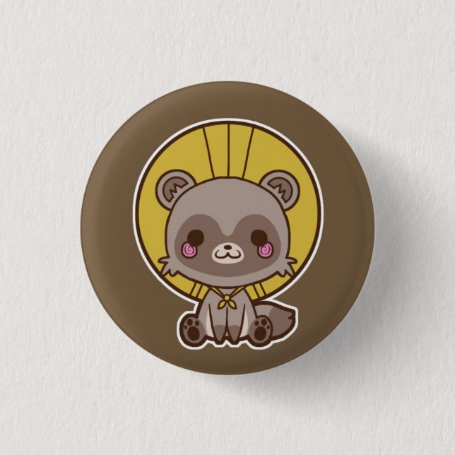 Tanuki (Raccon Dog) Button (Front)