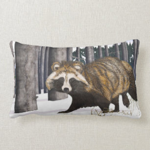 Tanuki - Raccoon Dog Lumbar Pillow
