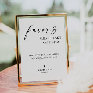 TANYA Wedding favours sign with your names & dat