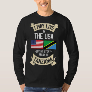 Tanzania American Flag Usa Tanzanian Roots T-Shirt