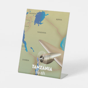 Tanzania By Air Card Pedestal Sign