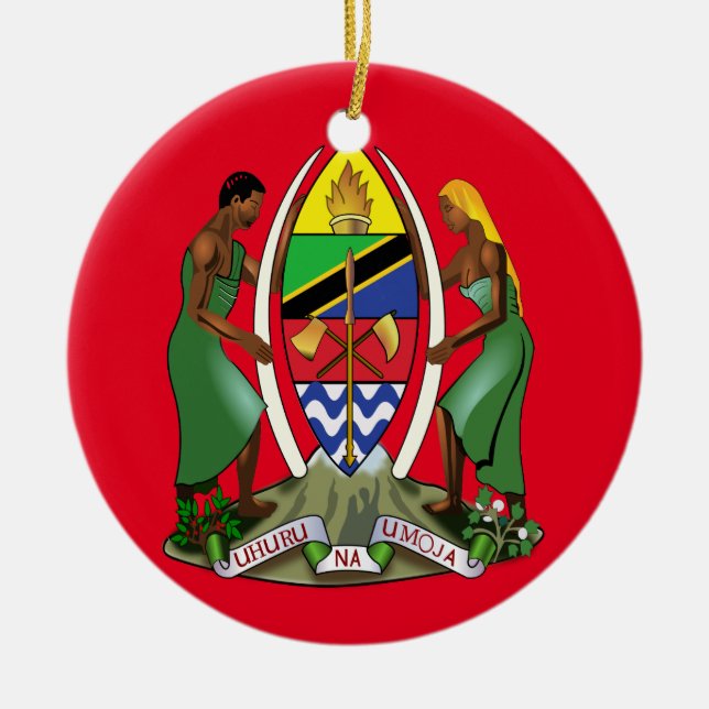 Tanzania Crest Christmas Ornament (Front)