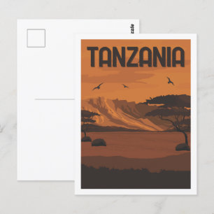 Tanzania Famous Travel Place Illustration Postcard