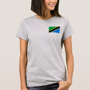 Tanzania Flag and Map dk T-Shirt