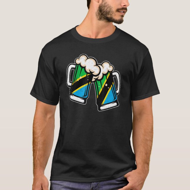 Tanzania Flag Beer Mug   Cool Tanzanian Beer T-Shirt (Front)