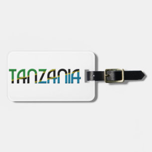 Tanzania Flag Colours Typography Luggage Tag
